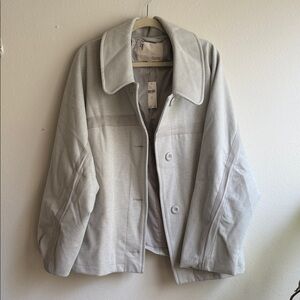 Pilcro Light Gray Wool-Blend Coat